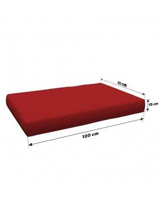 Set de 8 Cojines para Palets, 3x 120x80 + 3x 120x40 + 60x40 + 40x40 Rojo