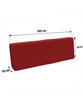 Set de 8 Cojines para Palets, 3x 120x80 + 3x 120x40 + 60x40 + 40x40 Rojo