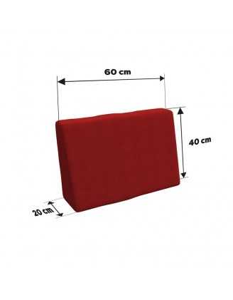 Set de 8 Cojines para Palets, 3x 120x80 + 3x 120x40 + 60x40 + 40x40 Rojo