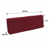 Cojín de Respaldo para Palets, 120x40x20/10 cm, Burdeos