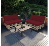 Cojín de Asiento para Palets, 120x80x12 cm, Burdeos Cojín de Asiento para Palets, 120x80x12 cm, Burdeos