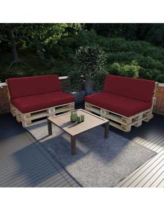 Cojín de Asiento para Palets, 120x80x12 cm, Burdeos