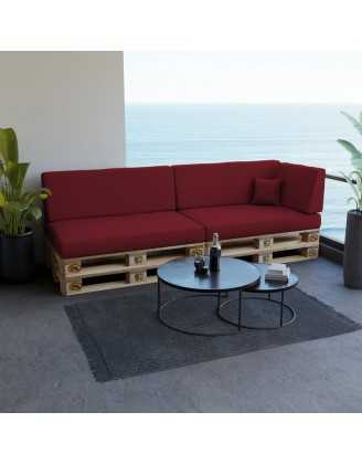 Cojín de Asiento para Palets, 120x80x12 cm, Burdeos