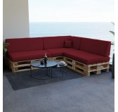 Cojín de Asiento para Palets, 120x80x12 cm, Burdeos Cojín de Asiento para Palets, 120x80x12 cm, Burdeos