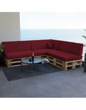 Cojín de Asiento para Palets, 120x80x12 cm, Burdeos