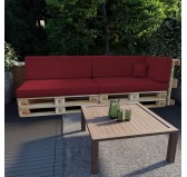 Set de 6 Cojines para Palets, 2x 120x80 + 2x 120x40 + 60x40 + 40x40 Burdeos Set de 6 Cojines para Palets, 2x 120x80 + 2x 120x40 + 60x40 + 40x40 Burdeos