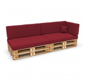 Set de 6 Cojines para Palets, 2x 120x80 + 2x 120x40 + 60x40 + 40x40 Burdeos Set de 6 Cojines para Palets, 2x 120x80 + 2x 120x40 + 60x40 + 40x40 Burdeos