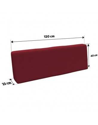 Set de 6 Cojines para Palets, 2x 120x80 + 2x 120x40 + 60x40 + 40x40 Burdeos