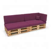 Set de 6 Cojines para Palets, 2x 120x80 + 2x 120x40 + 60x40 + 40x40 Violeta Set de 6 Cojines para Palets, 2x 120x80 + 2x 120x40 + 60x40 + 40x40 Violeta