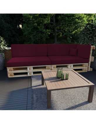 Set de 6 Cojines para Palets, 2x 120x80 + 2x 120x40 + 60x40 + 40x40 Violeta