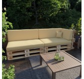 Cojín de Asiento para Palet Impermeable 120x80x15 Beige Cojín de Asiento para Palet Impermeable 120x80x15 Beige