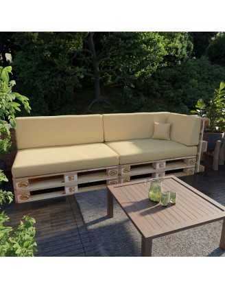 Cojín de Asiento para Palet Impermeable 120x80x15 Beige