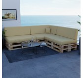 Cojín de Asiento para Palet Impermeable 120x80x15 Beige Cojín de Asiento para Palet Impermeable 120x80x15 Beige