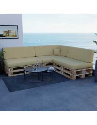 Cojín de Asiento para Palet Impermeable 120x80x15 Beige