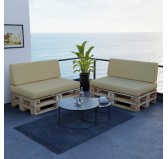Cojín de Asiento para Palet Impermeable 120x80x15 Beige Cojín de Asiento para Palet Impermeable 120x80x15 Beige