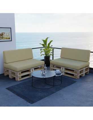 Cojín de Asiento para Palet Impermeable 120x80x15 Beige