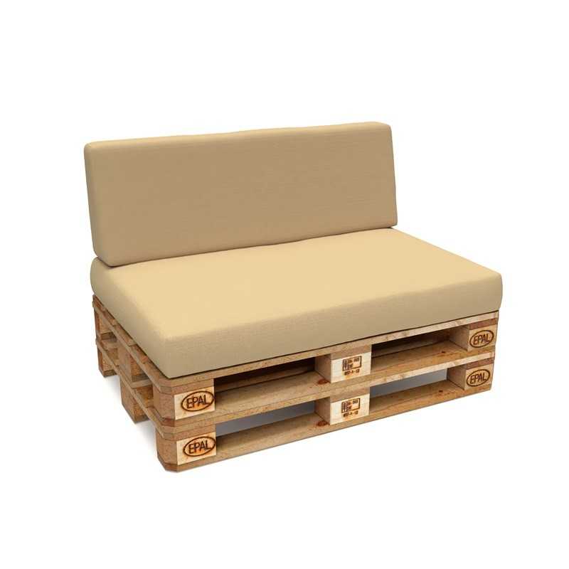 Set de 2 Cojines para Palets Impermeables 120x80 + 120x40 Beige Set de 2 Cojines para Palets Impermeables 120x80 + 120x40 Beige