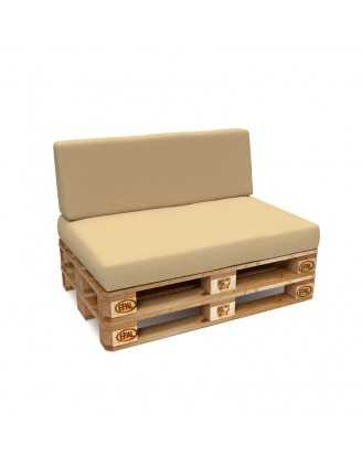 Set de 2 Cojines para Palets Impermeables 120x80 + 120x40 Beige
