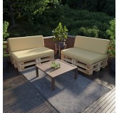 Set de 2 Cojines para Palets Impermeables 120x80 + 120x40 Beige Set de 2 Cojines para Palets Impermeables 120x80 + 120x40 Beige