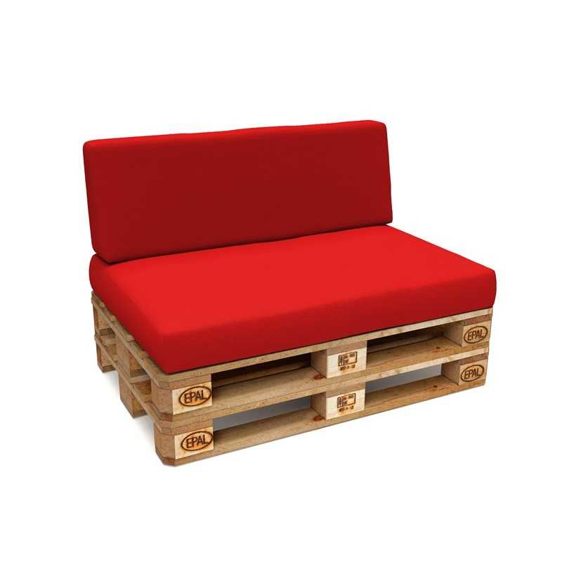 Set de 2 Cojines para Palets Impermeables 120x80 + 120x40 Rojo Set de 2 Cojines para Palets Impermeables 120x80 + 120x40 Rojo