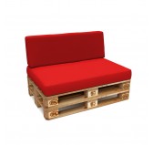 Set de 2 Cojines para Palets Impermeables 120x80 + 120x40 Rojo Set de 2 Cojines para Palets Impermeables 120x80 + 120x40 Rojo