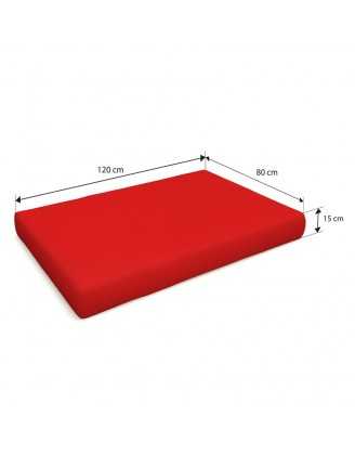 Set de 2 Cojines para Palets Impermeables 120x80 + 120x40 Rojo