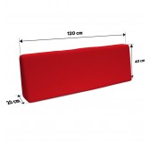 Set de 2 Cojines para Palets Impermeables 120x80 + 120x40 Rojo Set de 2 Cojines para Palets Impermeables 120x80 + 120x40 Rojo