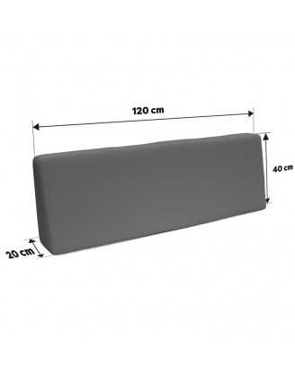 Set de 2 Cojines para Palets Impermeables 120x80 + 120x40 Gris