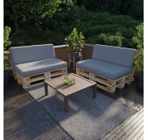 Set de 2 Cojines para Palets Impermeables 120x80 + 120x40 Gris Set de 2 Cojines para Palets Impermeables 120x80 + 120x40 Gris