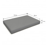 Set de 2 Cojines para Palets Impermeables 120x80 + 120x40 Gris Set de 2 Cojines para Palets Impermeables 120x80 + 120x40 Gris