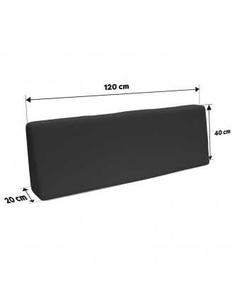 Set de 2 Cojines para Palets Impermeables 120x80 + 120x40 Antracita