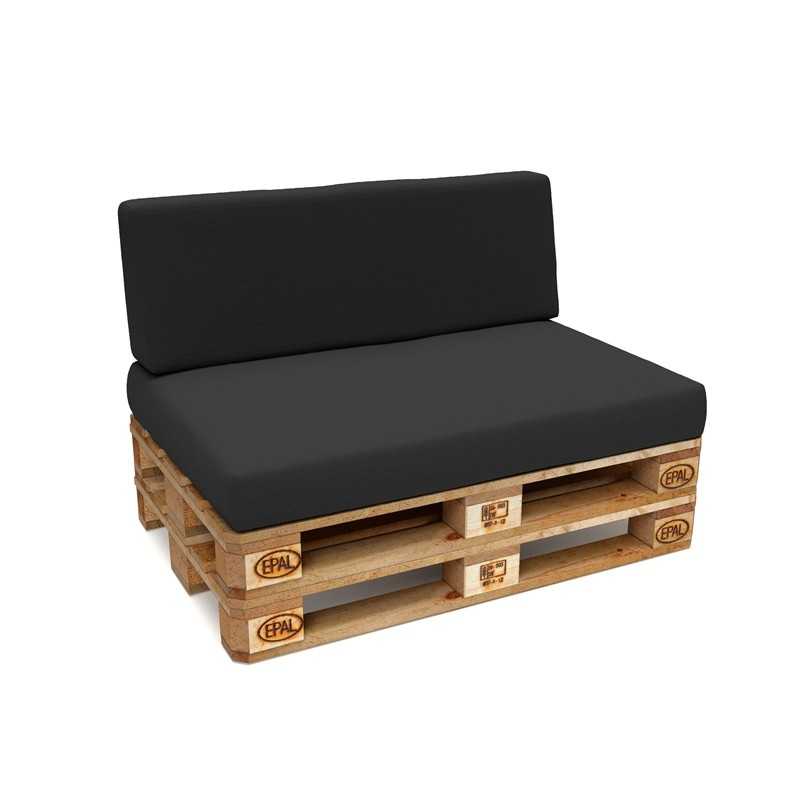 Set de 2 Cojines para Palets Impermeables 120x80 + 120x40 Antracita Set de 2 Cojines para Palets Impermeables 120x80 + 120x40 Antracita