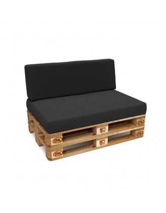 Set de 2 Cojines para Palets Impermeables 120x80 + 120x40 Antracita