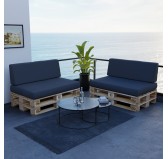 Set de 2 Cojines para Palets Impermeables 120x80 + 120x40 Antracita Set de 2 Cojines para Palets Impermeables 120x80 + 120x40 Antracita
