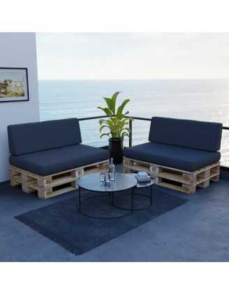 Set de 2 Cojines para Palets Impermeables 120x80 + 120x40 Antracita