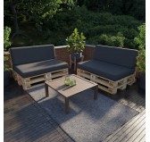 Set de 2 Cojines para Palets Impermeables 120x80 + 120x40 Antracita Set de 2 Cojines para Palets Impermeables 120x80 + 120x40 Antracita