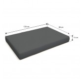 Set de 2 Cojines para Palets Impermeables 120x80 + 120x40 Antracita Set de 2 Cojines para Palets Impermeables 120x80 + 120x40 Antracita