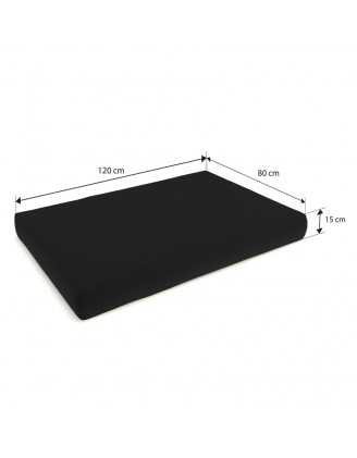 Cojín de Asiento para Palet Impermeable 120x80x15 Negro