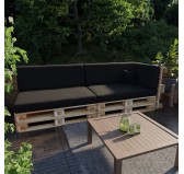 Cojín de Asiento para Palet Impermeable 120x80x15 Negro Cojín de Asiento para Palet Impermeable 120x80x15 Negro