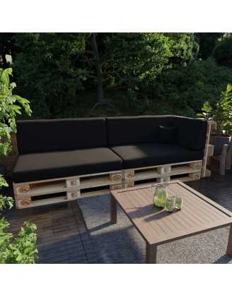 Cojín de Asiento para Palet Impermeable 120x80x15 Negro