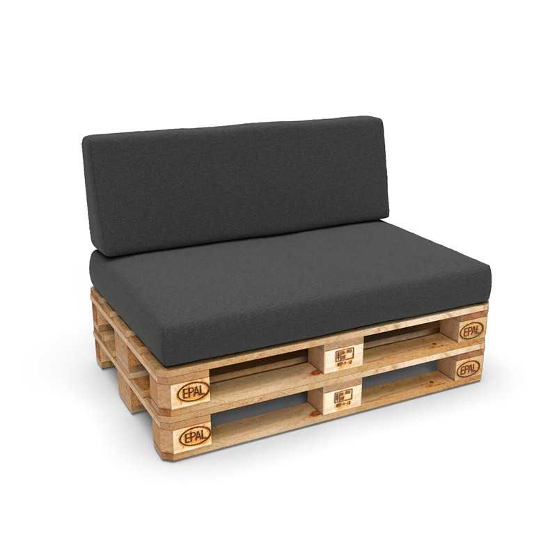 Set de 2 Cojines para Palets 120x80 + 120x40 Antracita Set de 2 Cojines para Palets 120x80 + 120x40 Antracita