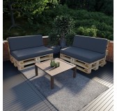 Set de 2 Cojines para Palets 120x80 + 120x40 Antracita Set de 2 Cojines para Palets 120x80 + 120x40 Antracita
