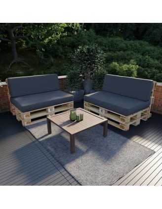 Set de 2 Cojines para Palets 120x80 + 120x40 Antracita