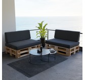 Set de 2 Cojines para Palets 120x80 + 120x40 Antracita Set de 2 Cojines para Palets 120x80 + 120x40 Antracita