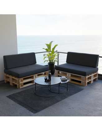 Set de 2 Cojines para Palets 120x80 + 120x40 Antracita