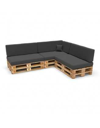 Set de 8 Cojines para Palets 120x80 + 120x40 Antracita