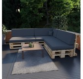 Set de 8 Cojines para Palets 120x80 + 120x40 Antracita Set de 8 Cojines para Palets 120x80 + 120x40 Antracita