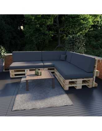 Set de 8 Cojines para Palets 120x80 + 120x40 Antracita