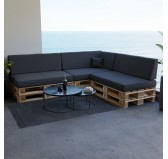 Set de 8 Cojines para Palets 120x80 + 120x40 Antracita Set de 8 Cojines para Palets 120x80 + 120x40 Antracita