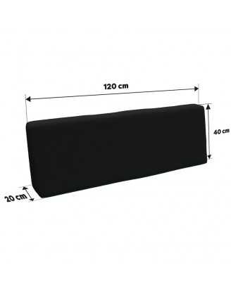 Set de 6 Cojines para Palets 120x80 + 120x40 Negro